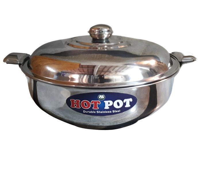 stainless steel lockable double wall hot pot with steel lid - view 3