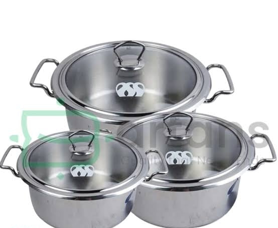 Alpha double bottom stainless steel baby set with glass lid