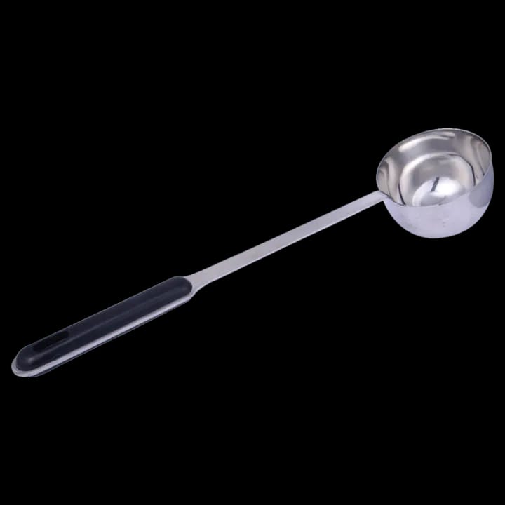 Long black handle stainless steel spoon for tea, milk and lassi – photo 2
