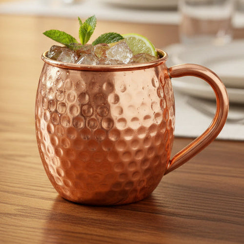 Pure copper mug hammered finish – healthy hygienic drinkware Pakistan