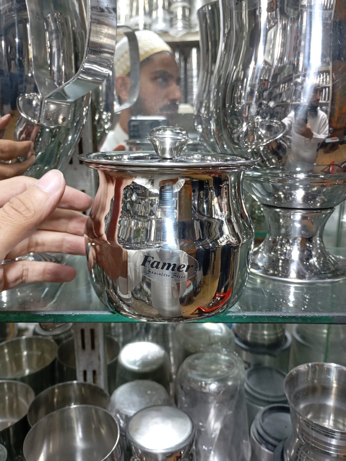 Stainless steel ghee pot with lid in 250g and 500g – photo 5