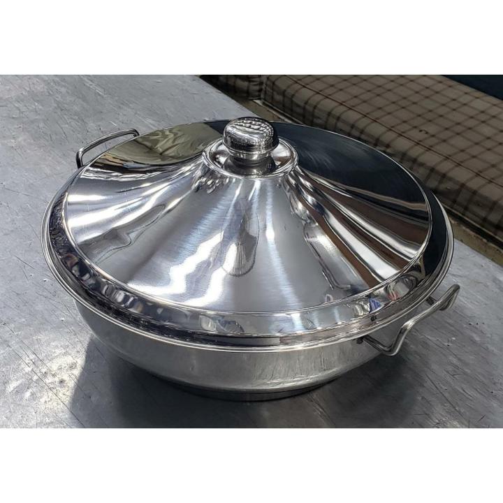 stainless steel hot pot casserole with dome steel lid - view 4