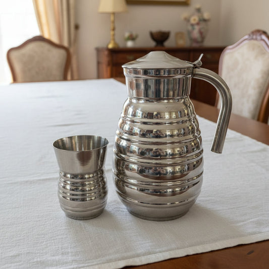 Core design stainless steel jug glass set - product photo | Saify Homes Pakistan