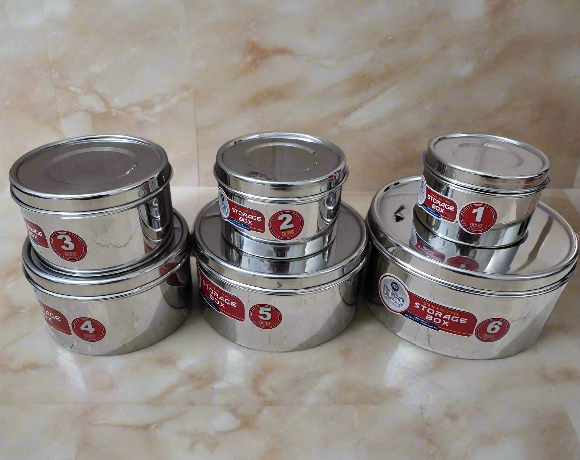 6 piece stainless steel storage boxes set rust free | Saify Homes