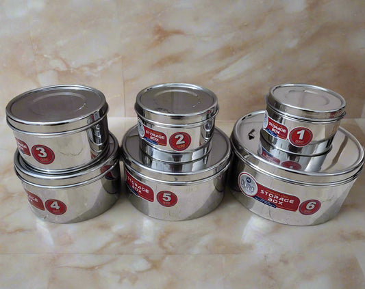 6 piece stainless steel storage boxes set rust free | Saify Homes