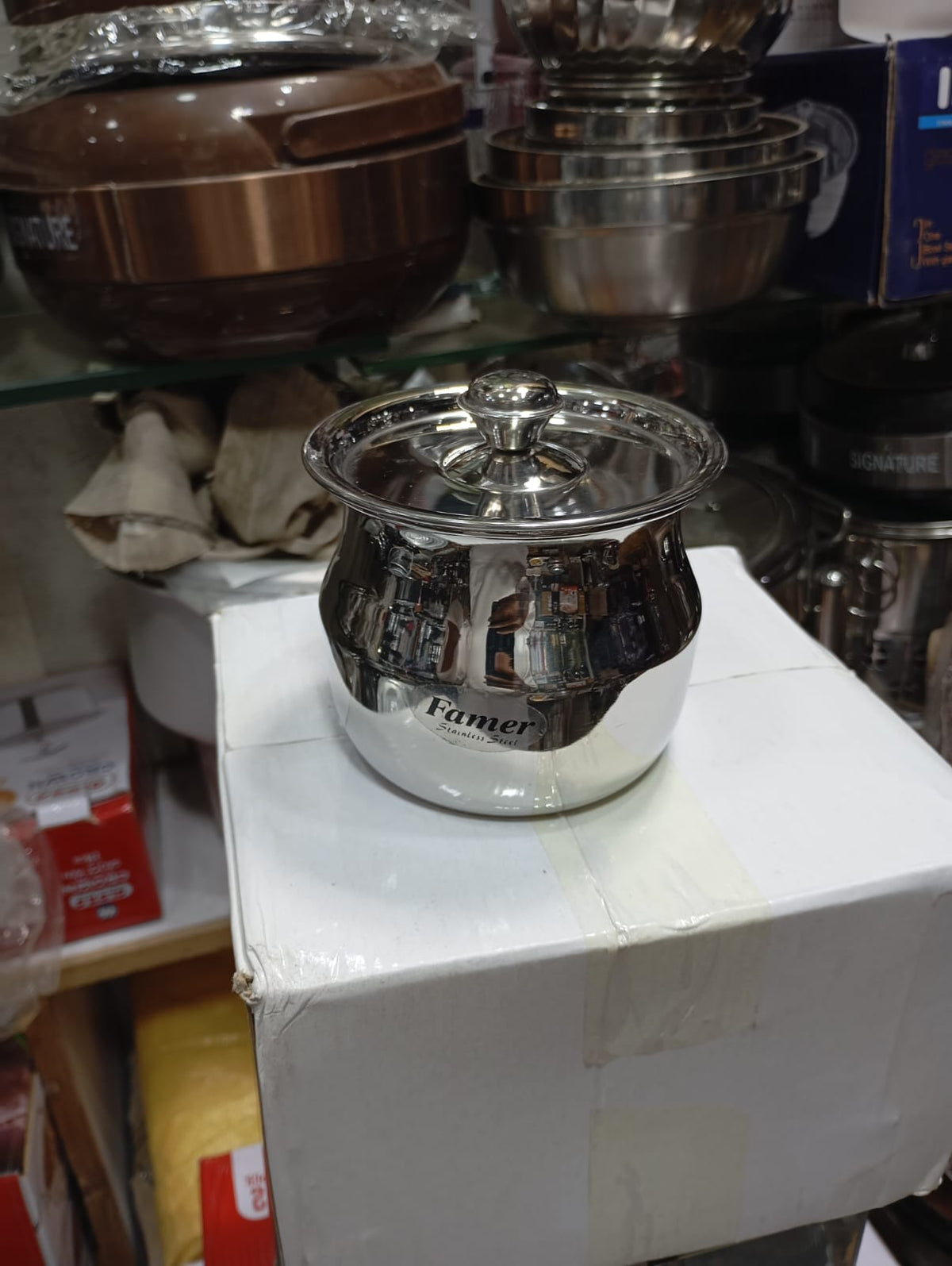 Stainless steel ghee pot with lid in 250g and 500g – photo 6