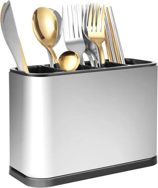 Stainless steel ventilated cutlery holder utensil organizer – photo 2