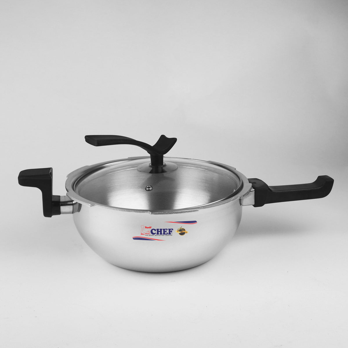 Chef aluminium pressure cooker and karahi with glass lid - view 5