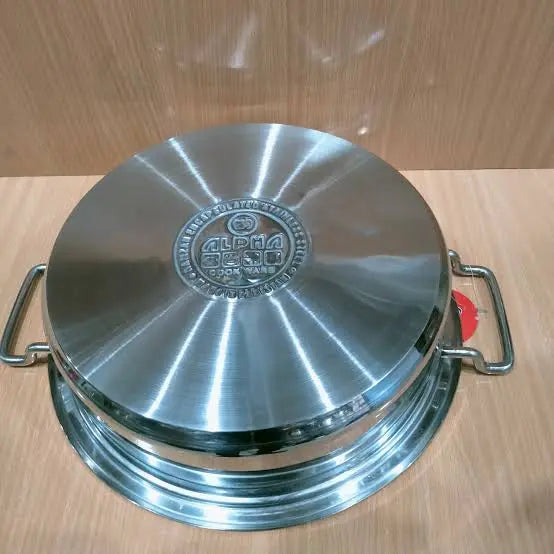 Alpha stainless steel lagan fish pot flat karahi - view 2