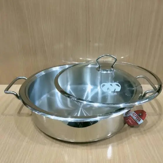 Alpha stainless steel lagan fish pot flat karahi - view 3