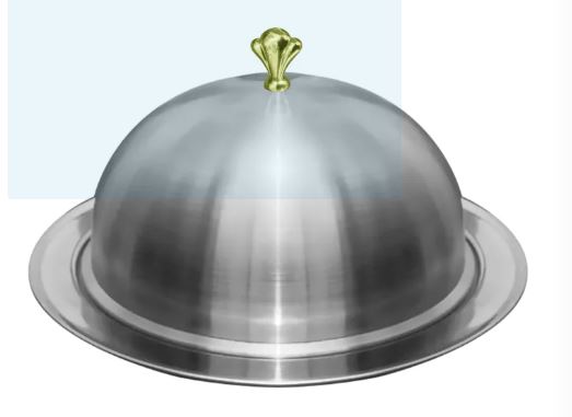 stainless steel dome cloche serving platter - view 2