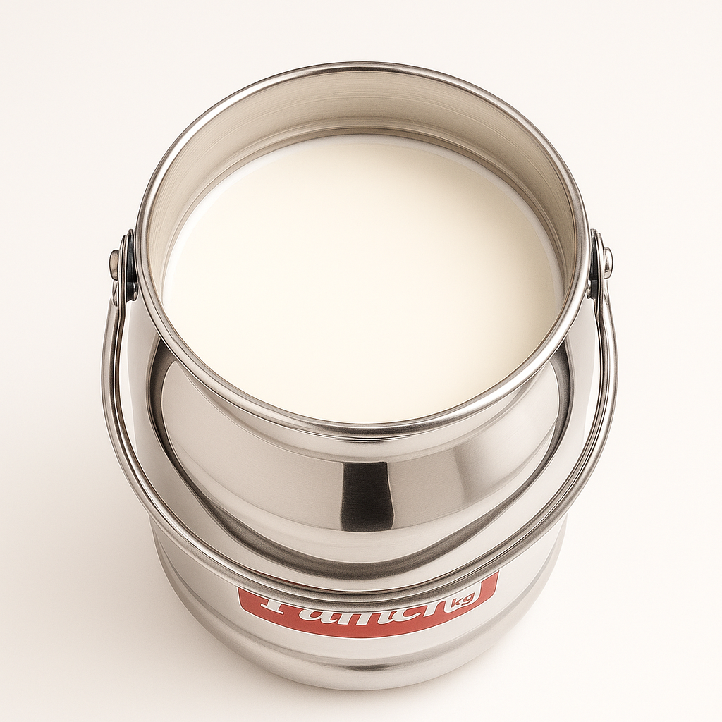 Heavy stainless steel ghee milk and oil storage container with carry handle – photo 2