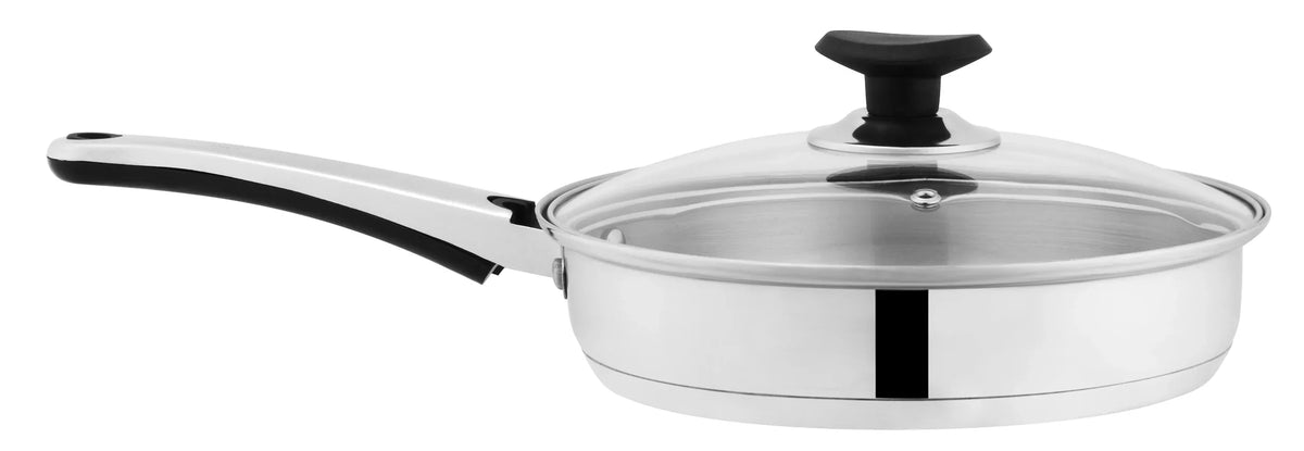 Sonex SUS304 stainless steel frypan with glass lid - view 3