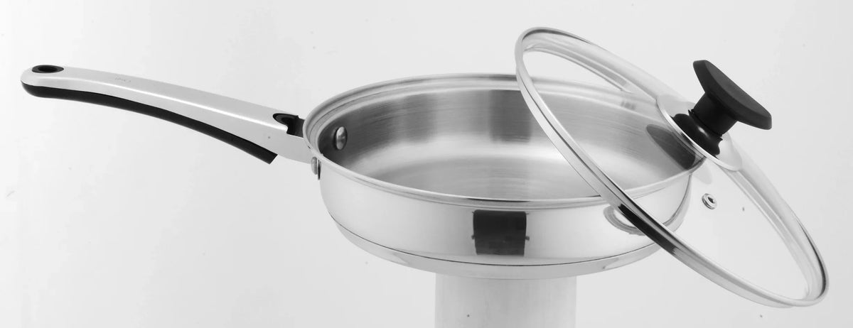 Sonex SUS304 stainless steel frypan with glass lid - view 2