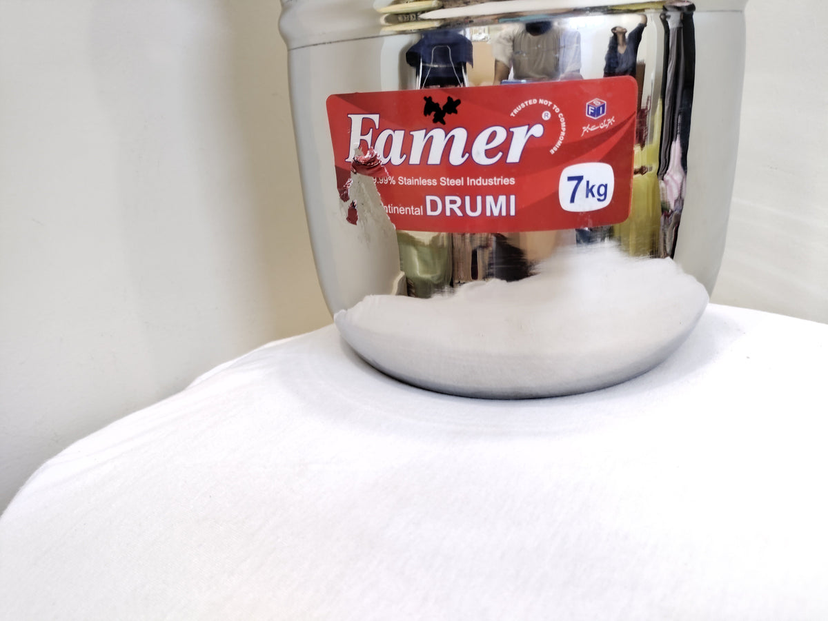 Heavy stainless steel storage drum with lockable lid and overhead handle – photo 4