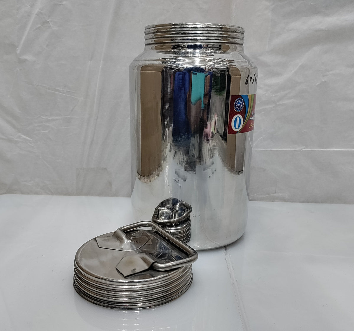Heavy quality stainless steel choori barni milk can – photo 6