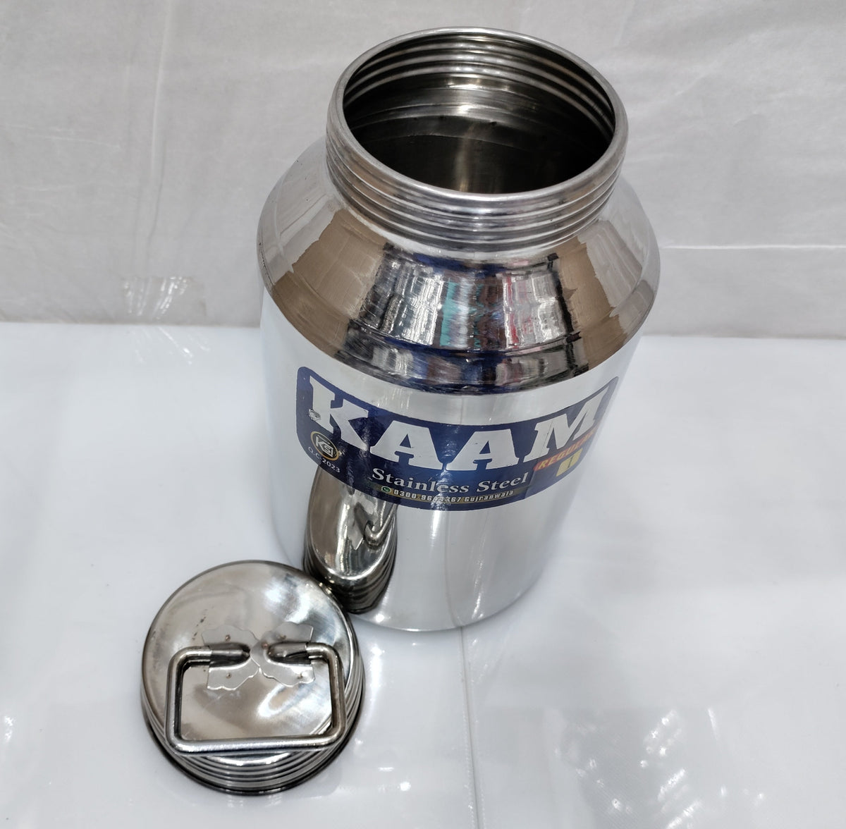 Heavy quality stainless steel choori barni milk can – photo 3
