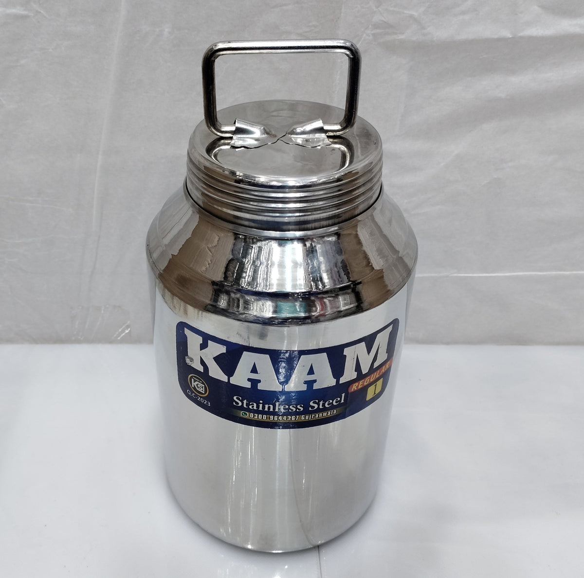 Heavy quality stainless steel choori barni milk can – photo 4