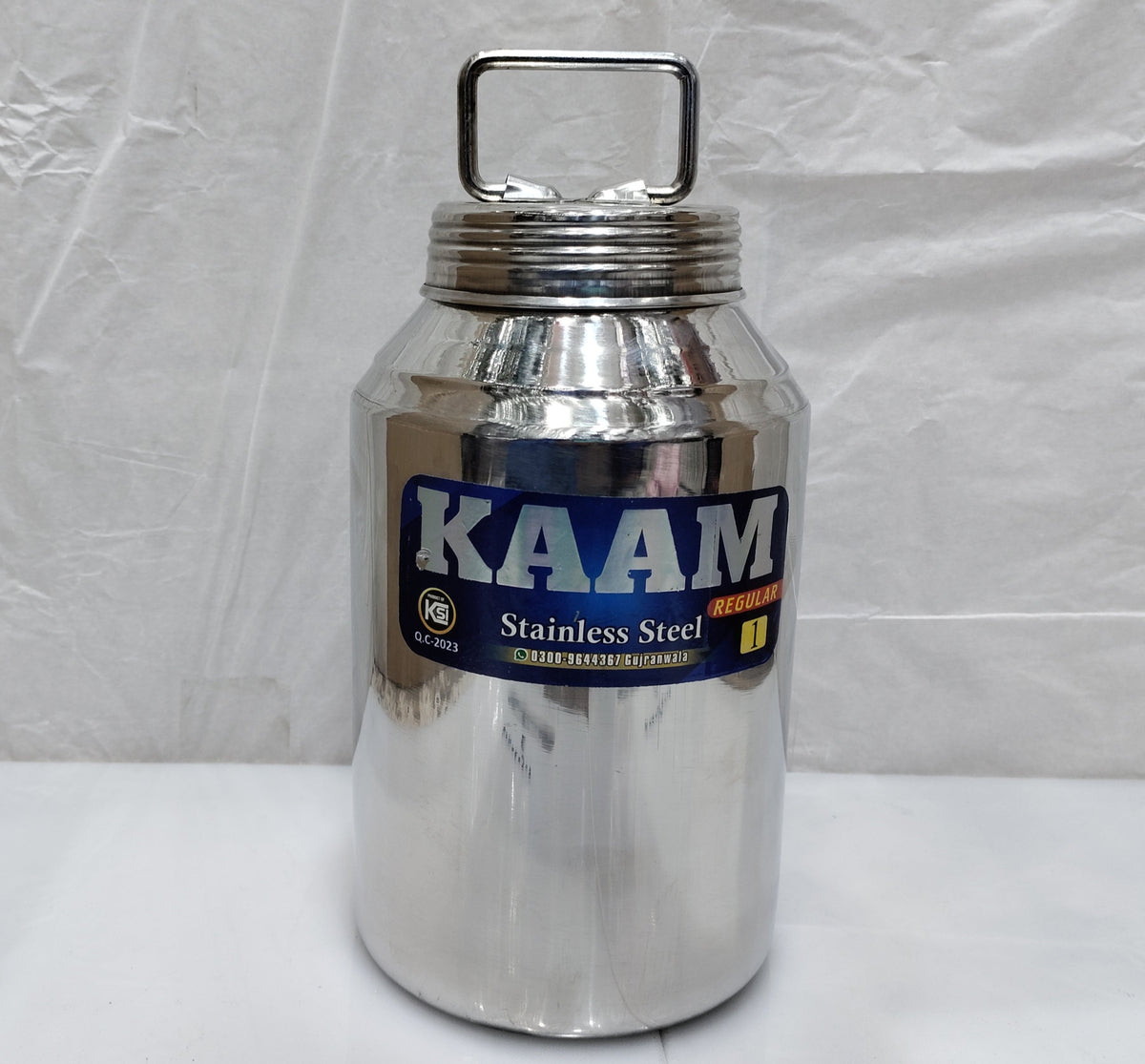 Heavy quality stainless steel choori barni milk can – photo 2