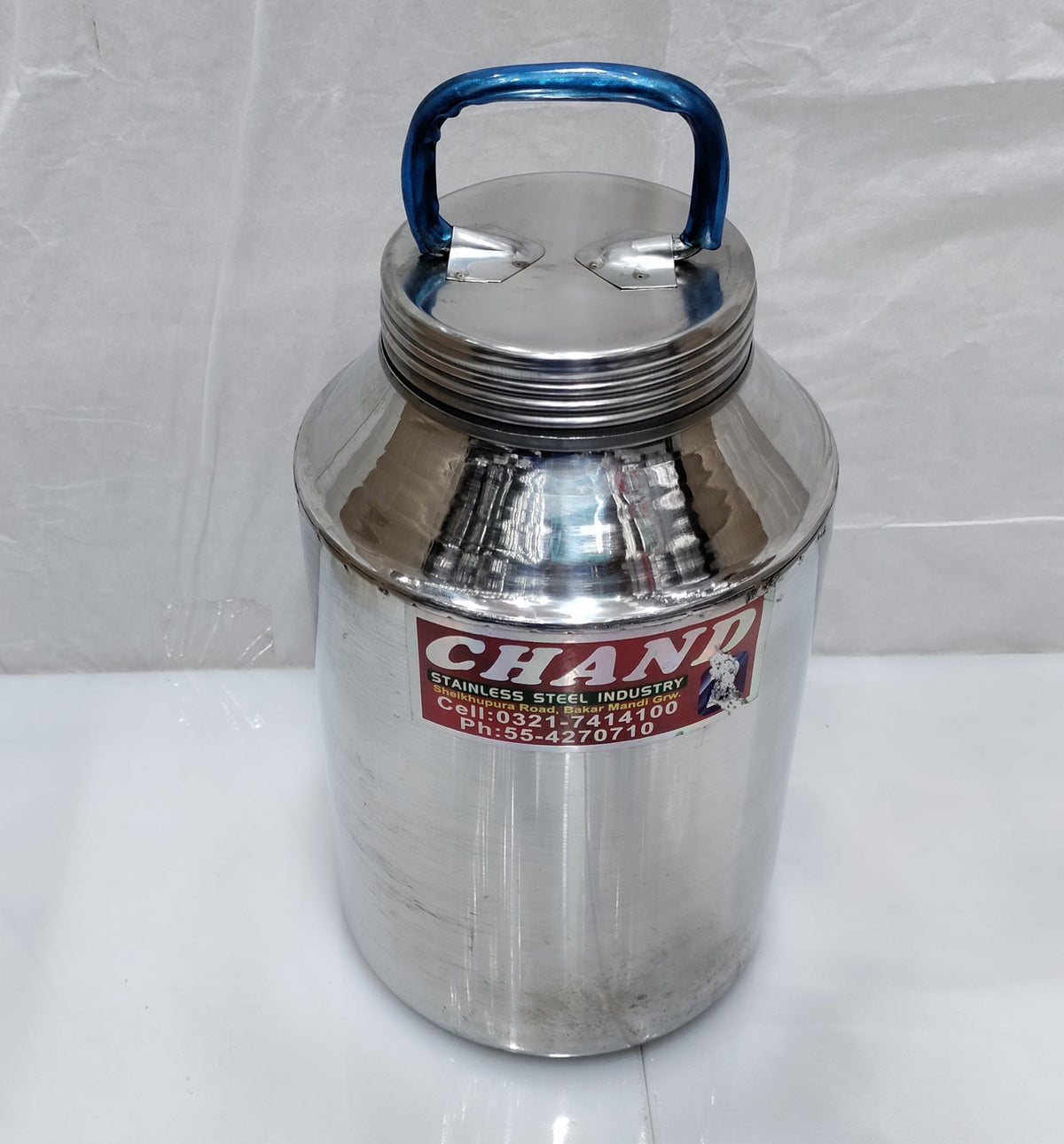 Heavy quality stainless steel choori barni milk can – photo 8