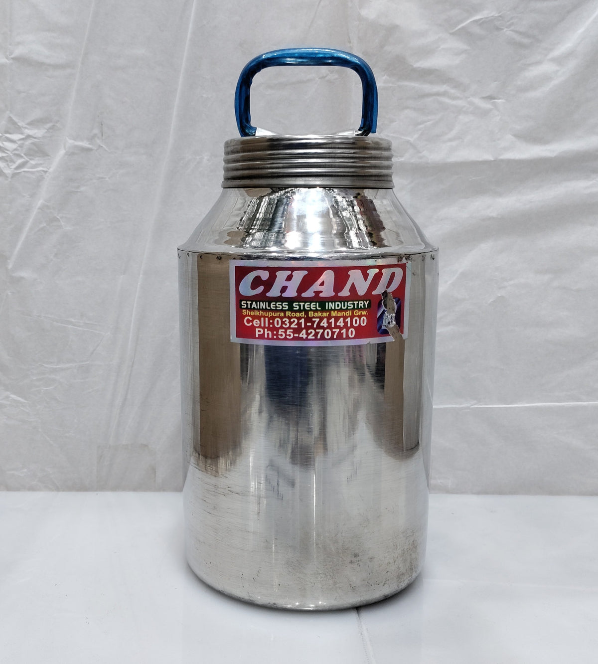 Heavy quality stainless steel choori barni milk can – photo 7