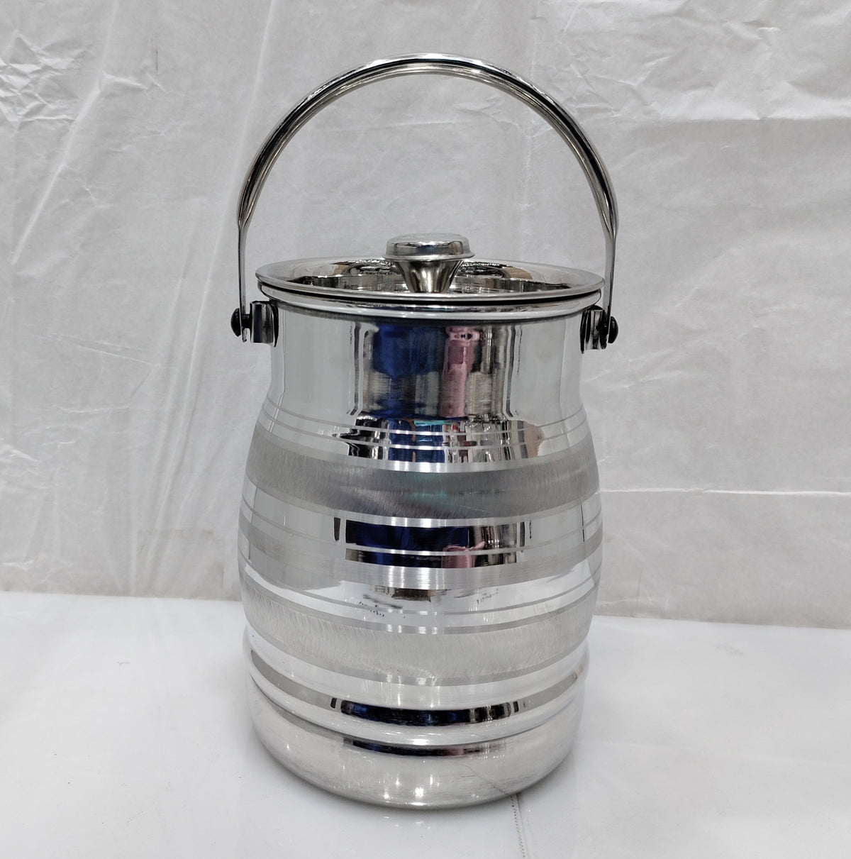 Silver touch design stainless steel milk can storage container – photo 2