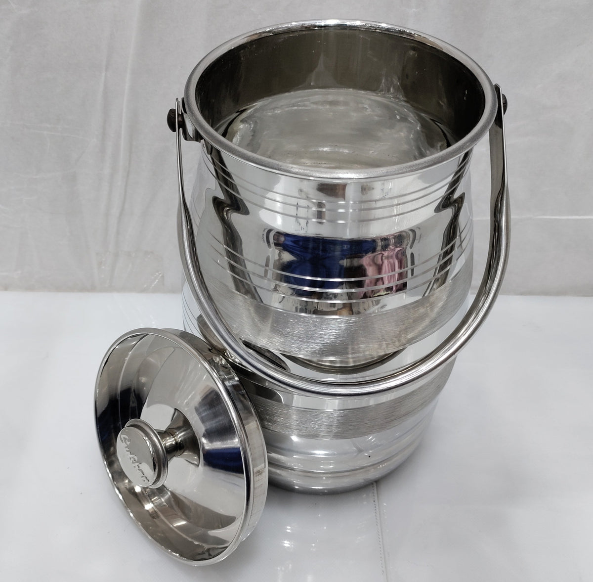Silver touch design stainless steel milk can storage container – photo 4
