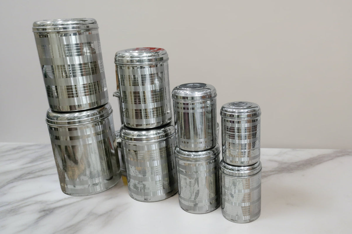 Stainless steel shaded design anaj dabba grain storage container – photo 2