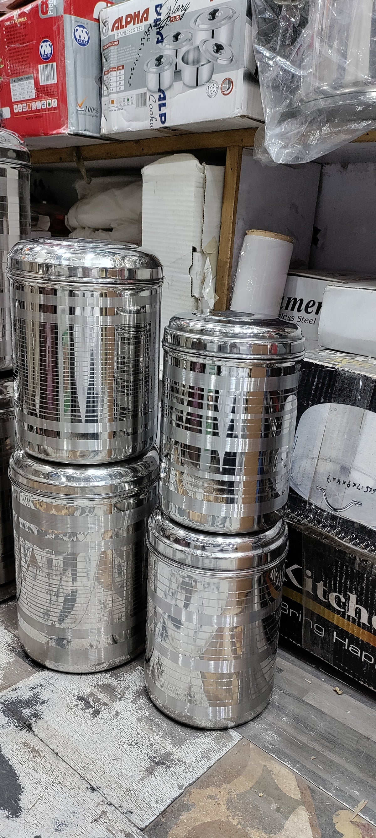 Stainless steel shaded design anaj dabba grain storage container – photo 6