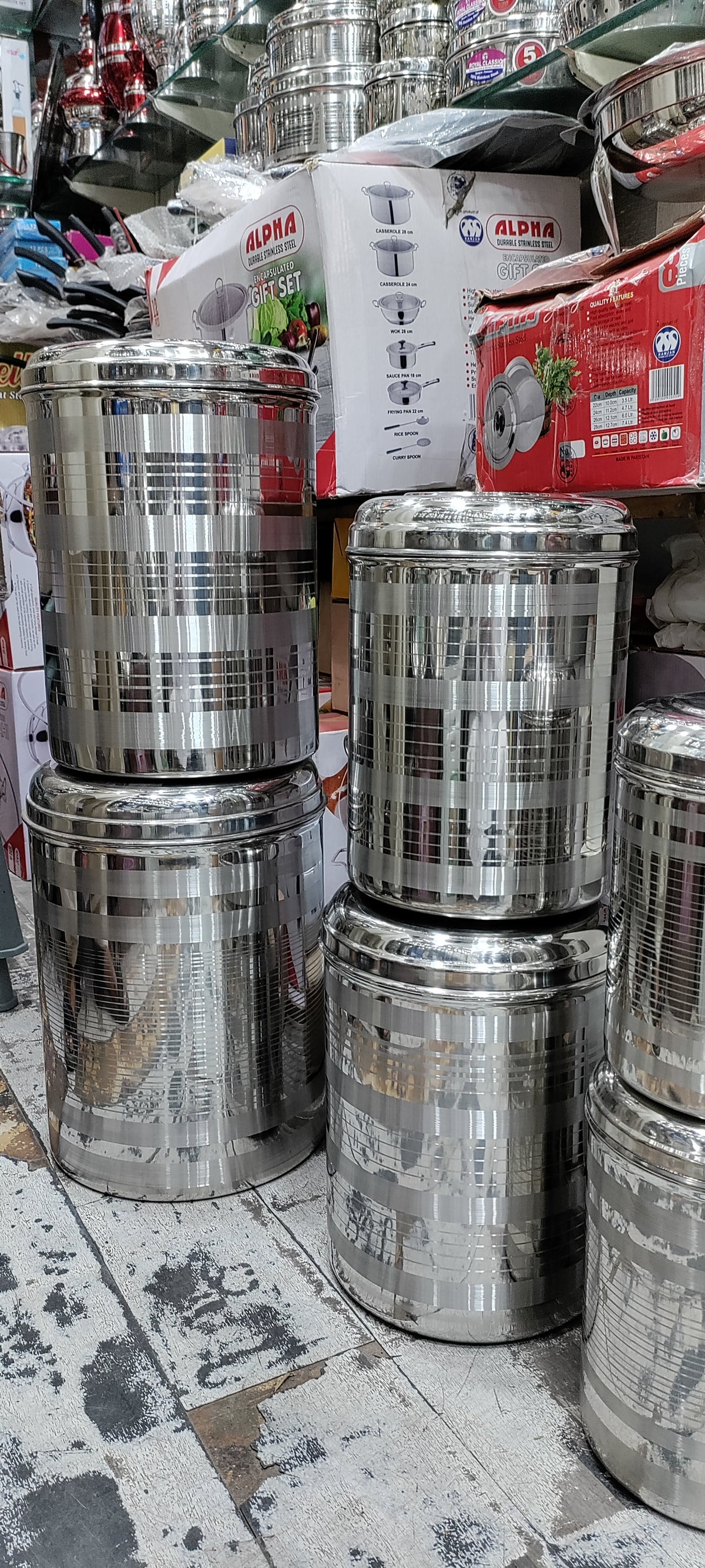 Stainless steel shaded design anaj dabba grain storage container – photo 7