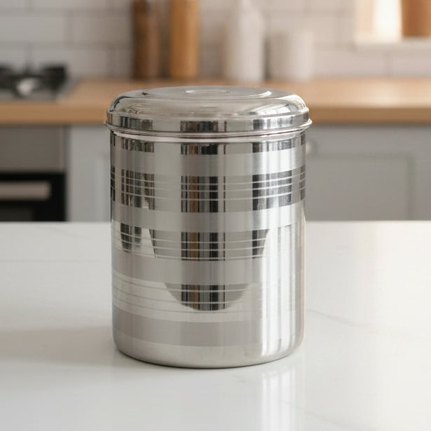 Stainless steel shaded design anaj dabba grain storage container | Saify Homes