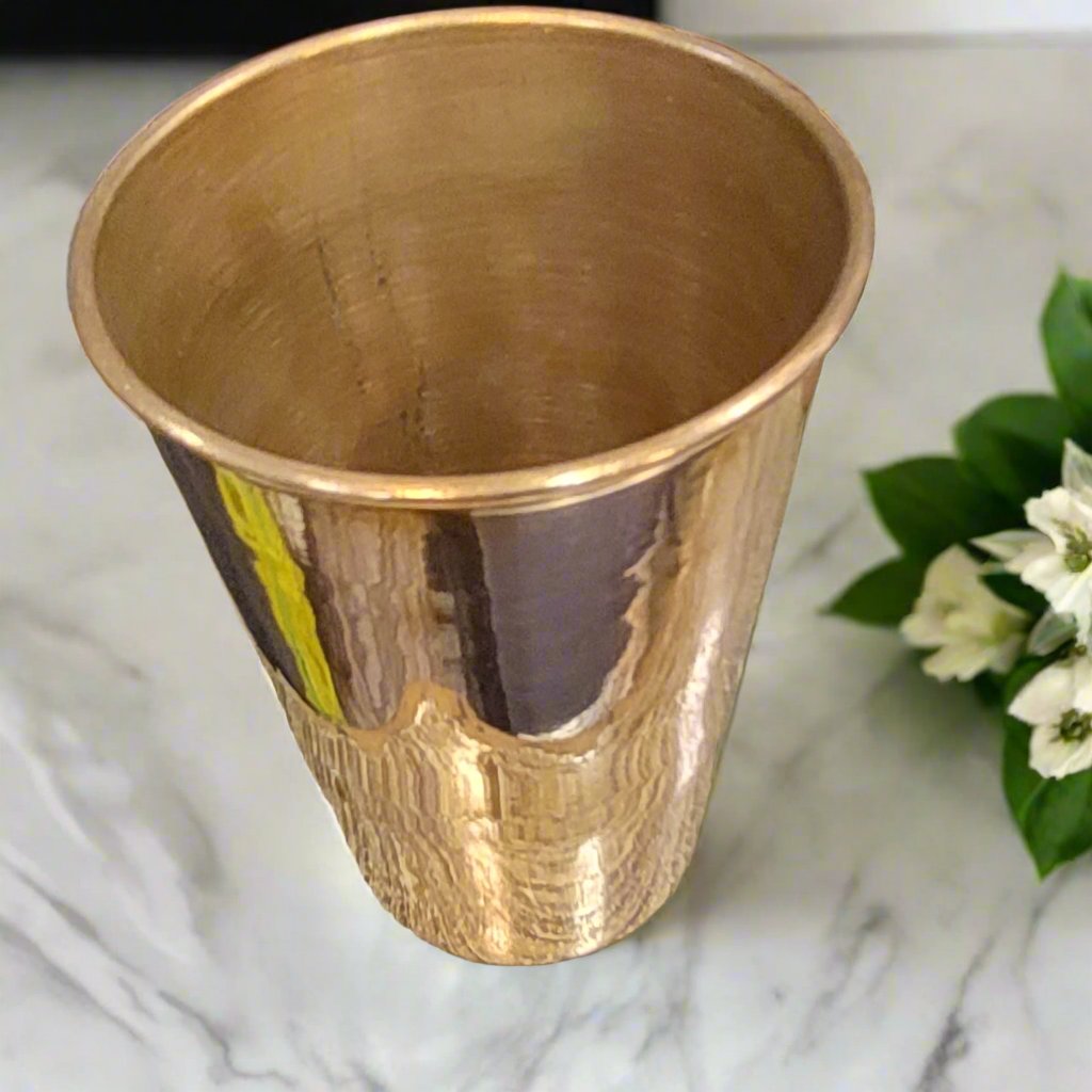 Heavy Hammered pure Copper glass real 100% original copper healthy hygienic – image 2