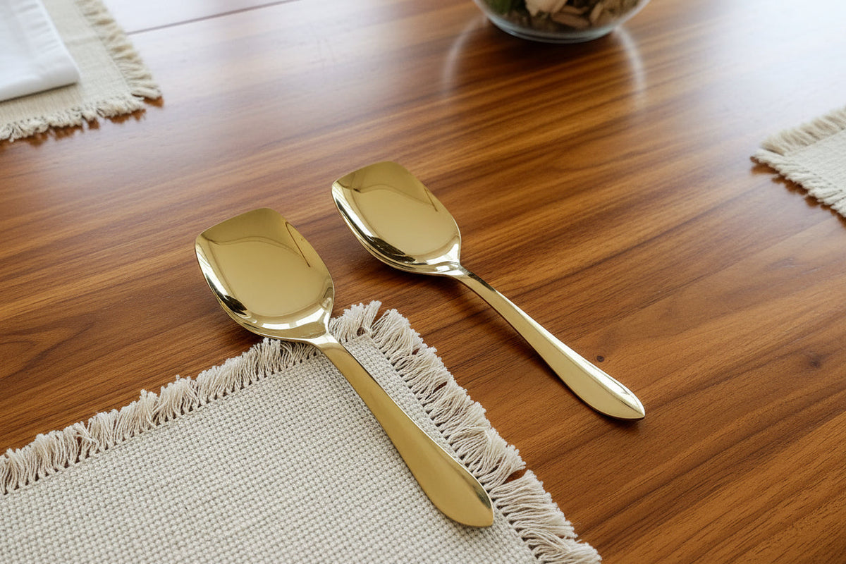 Golden stainless steel cutlery set 14 gauge heavy – photo 2