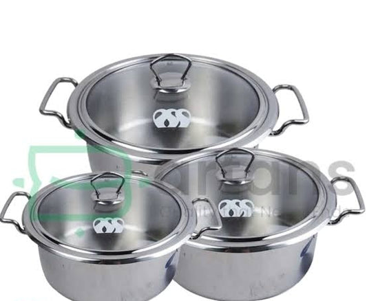 Alpha double bottom stainless steel baby set with glass lid