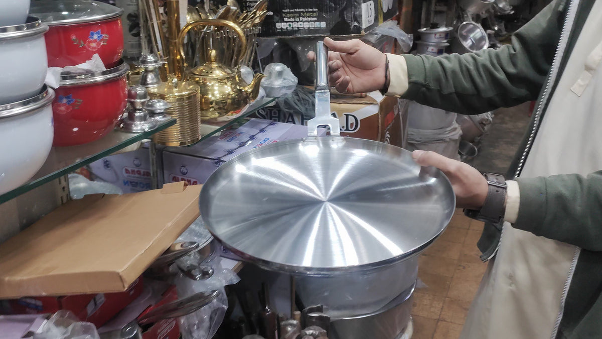 30cm stainless steel tawa hotplate - view 4