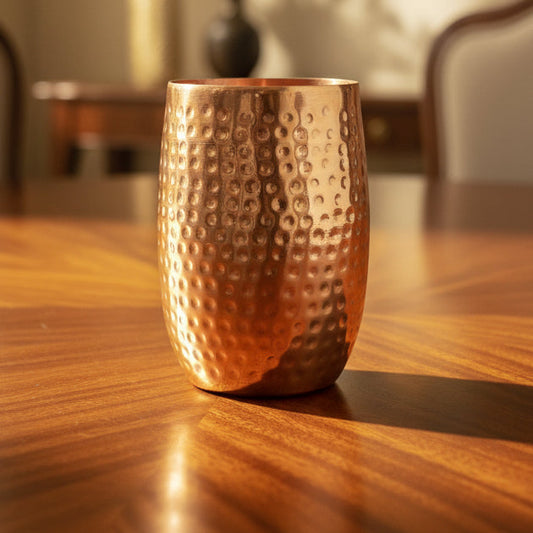 Heavy Hammered pure Copper glass real 100% original copper healthy hygienic – image 1