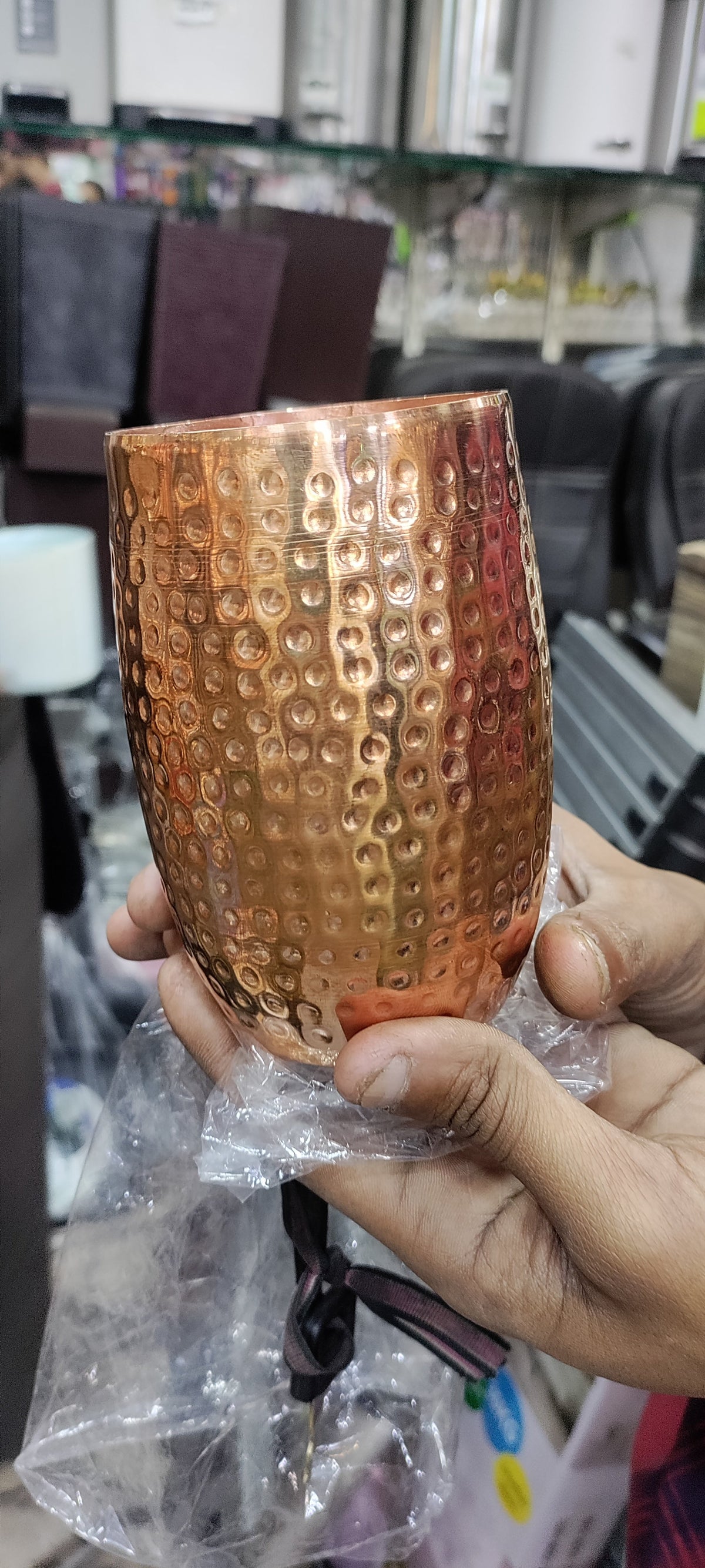 Heavy Hammered pure Copper glass real 100% original copper healthy hygienic – image 2