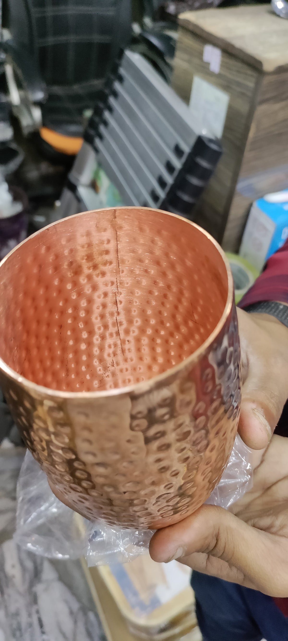 Heavy Hammered pure Copper glass real 100% original copper healthy hygienic – image 3