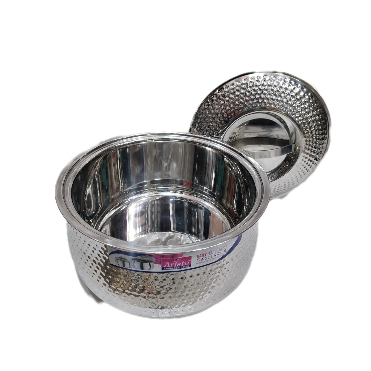 Aristo Indian hammered stainless steel hot pot - view 2