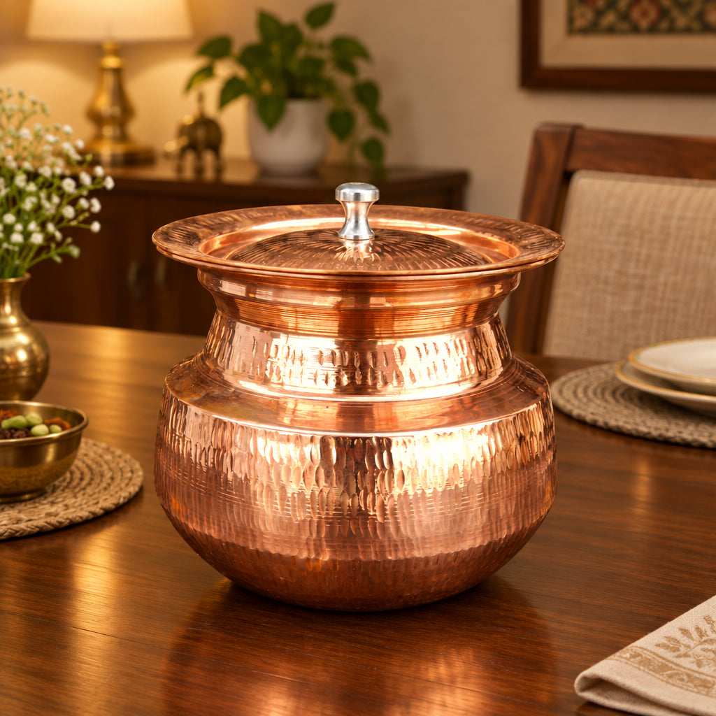 Pure copper serving daig Saify Kitchenware deg 500g capacity with lid