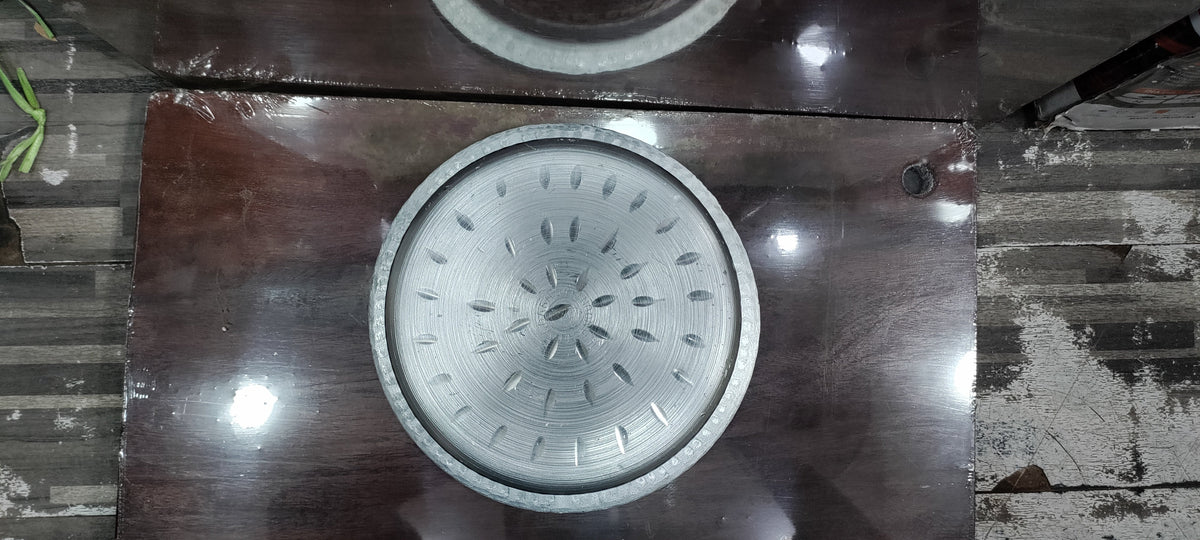 silver anodized flat bottom lagan with lid - view 8