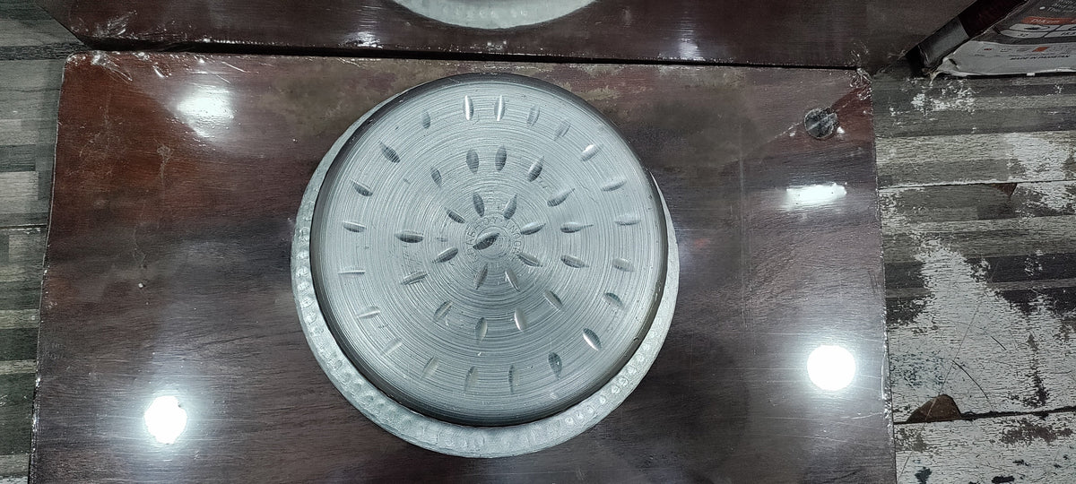 silver anodized flat bottom lagan with lid - view 11