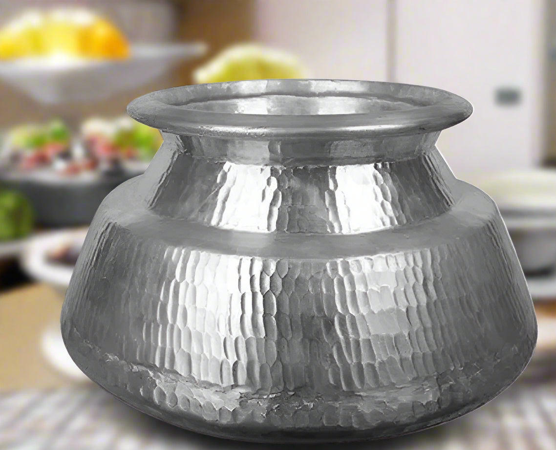 Delhi deg hammered aluminium biryani pot with lid - view 3