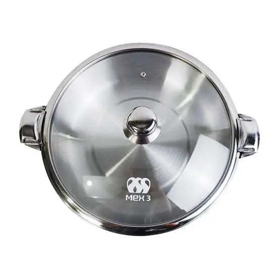 stainless steel lockable hot pot with glass lid - view 4