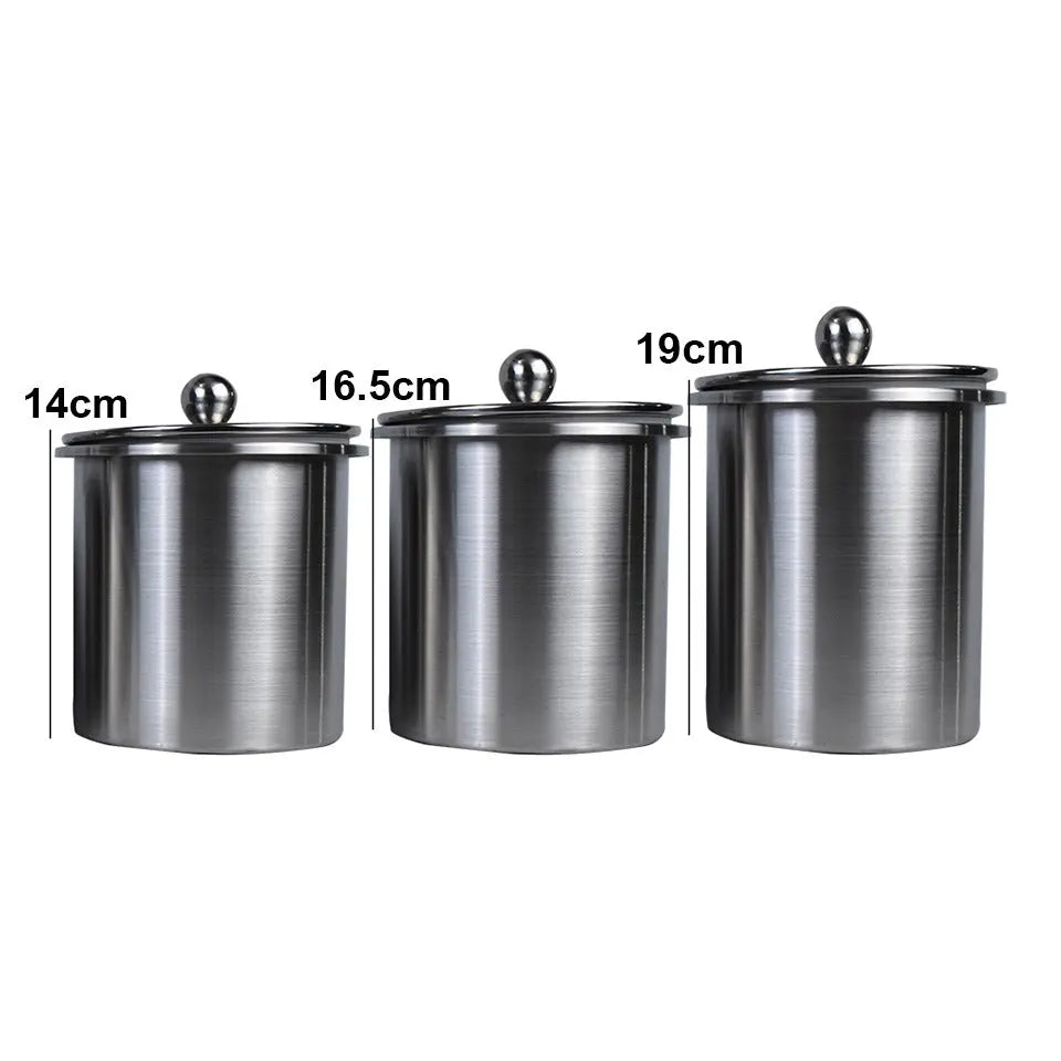 Stainless steel airtight storage jars set of 3 with clear lids – photo 2