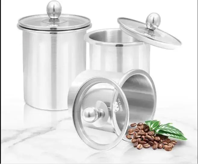 Stainless steel airtight storage jars set of 3 with clear lids – photo 4