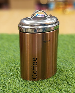 Copper Color Stainless Steel Canister Set of 3 | Coffee, Sugar & Tea Kitchen Storage Jars with Lid | Price in Pakistan – image 2