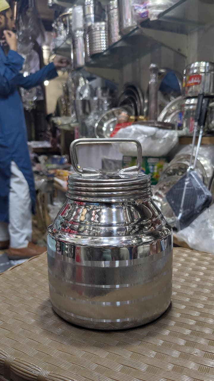 500g stainless steel baby choori barni milk can with diamond touch design – photo 4