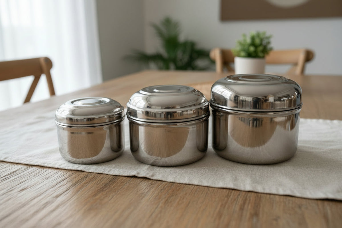Stainless steel butter and ghee pot with lid | Saify Homes