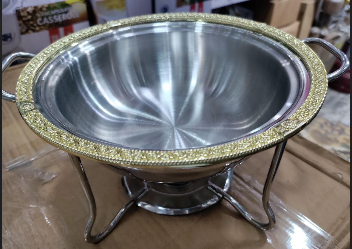 mini chafing dish with embossed dome lid and candle warmer - view 6